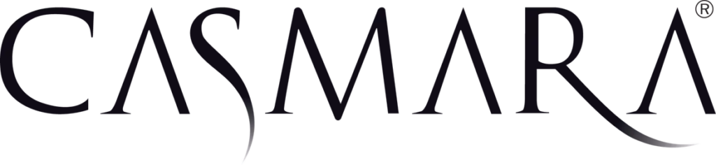 Logotipo Casmara, marca española de cosmética profesional y tratamientos faciales de alta gama conocida por sus innovadoras mascarillas hidroplásticas y sus fórmulas basadas en ingredientes naturales y alta tecnología, utlizado en el centro Luxury Beauty Estética en Vilanova i la Geltrú